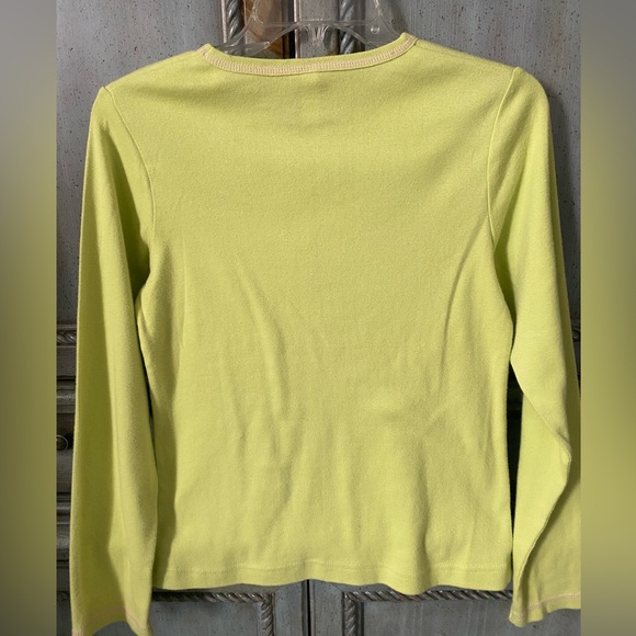 HUE Lime Green Tee Accented with Pink and Black Polka Dot Boot Appliqué - Picture 7 of 7